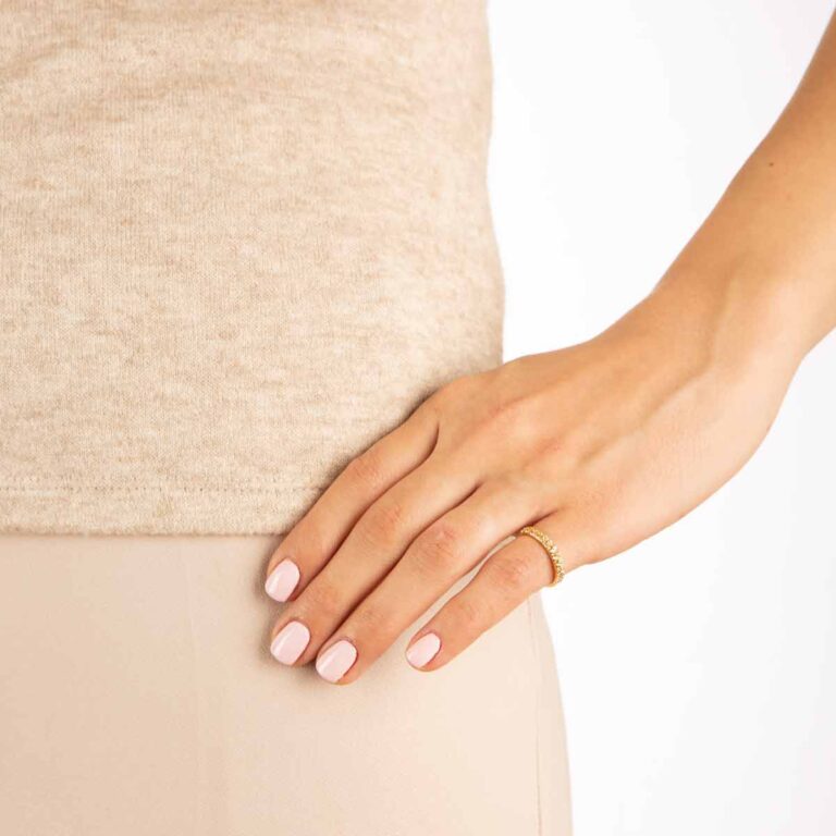 انگشتر طلا دو رینگ نگین دار