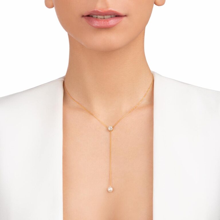 گردنبند طلا مروارید و FLOWER