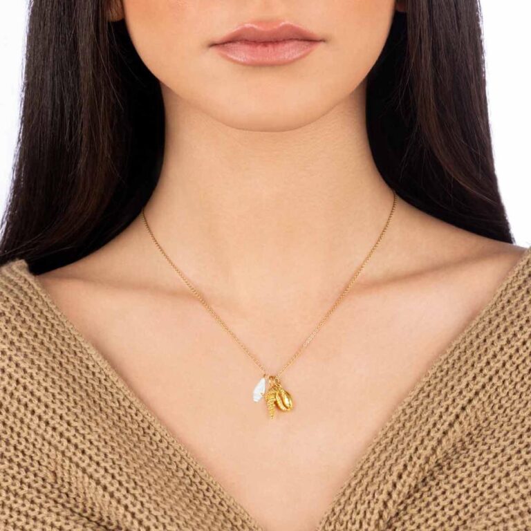 گردنبند طلا صدف و گوش ماهی