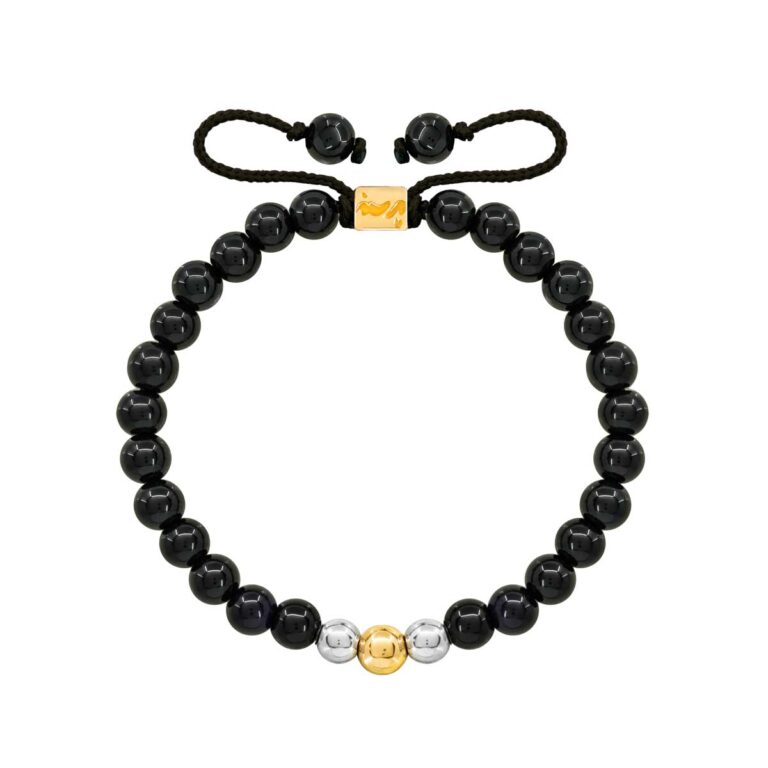 دستبند طلا تک گوی و حدید روشن پرسته