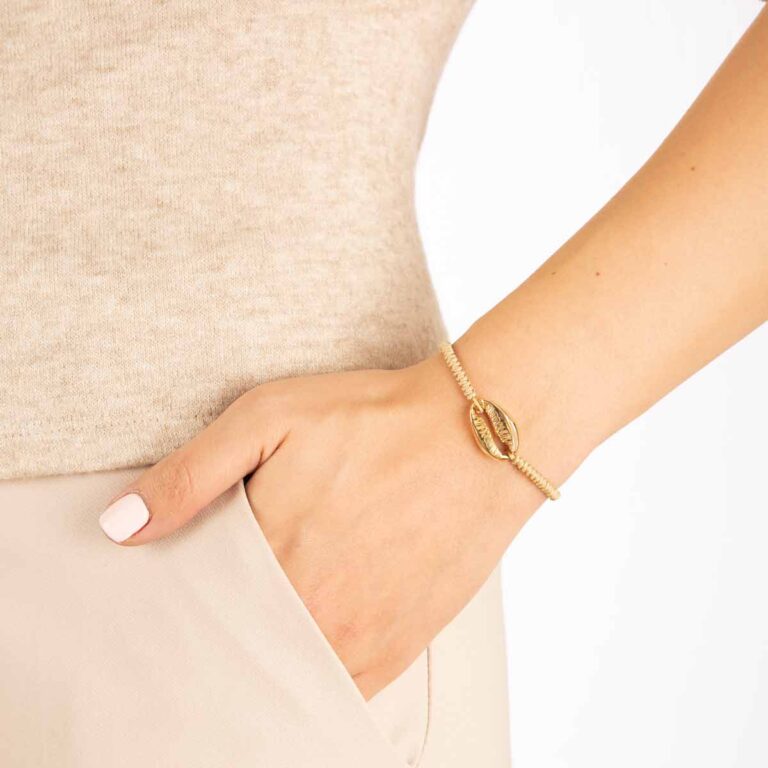 دستبند طلا بافت صدف - تصویر 2