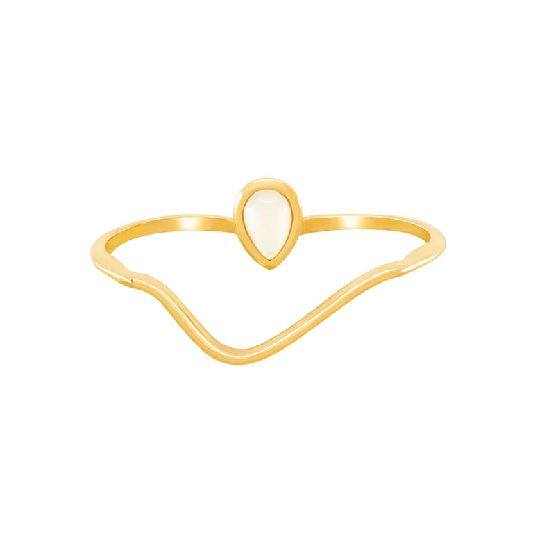 انگشتر طلا دو انگشتی صدف نگین دار پرسته