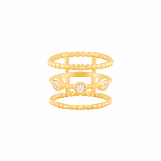 انگشتر طلا سه رینگ توپی لونا