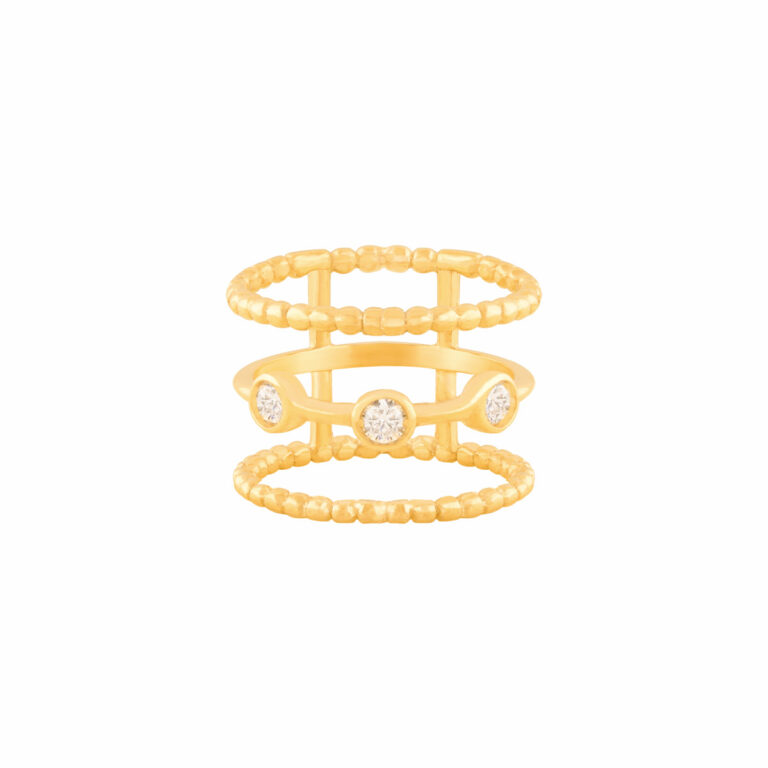 انگشتر طلا سه رینگ توپی لونا