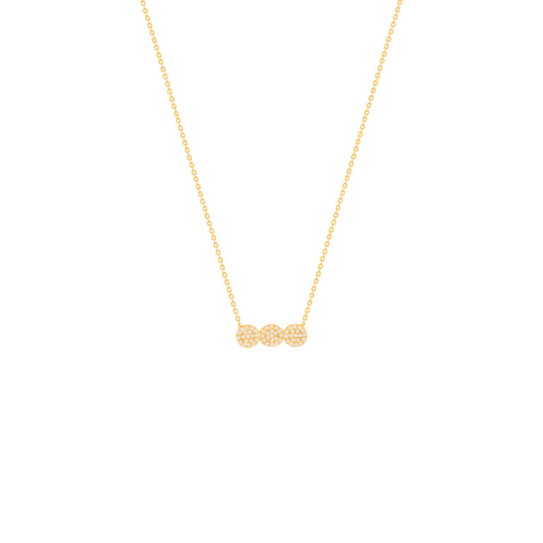 گردنبند طلا سه دایره کوچک نگین دار پرسته