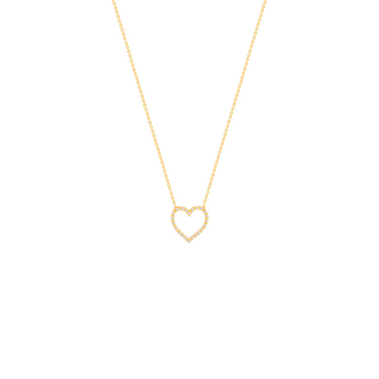 گردنبند طلا قلب نگین دار پرسته