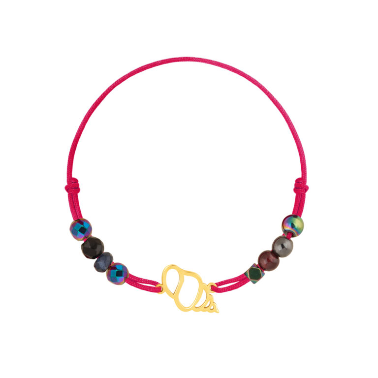 دستبند طلا بافت صدف توخالی