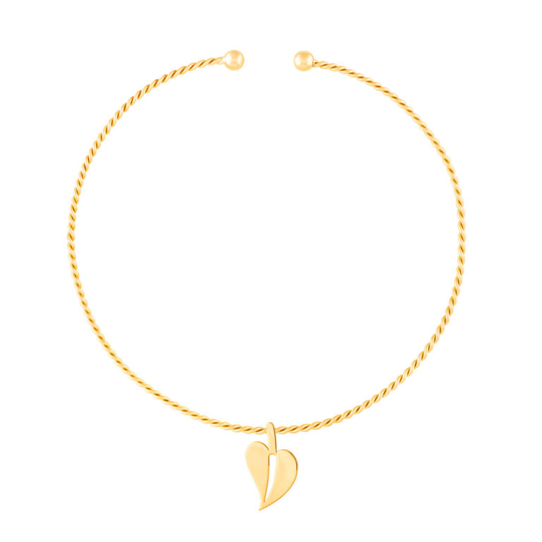 گردنبند طلا چوکر برگ توخالی ایشتار