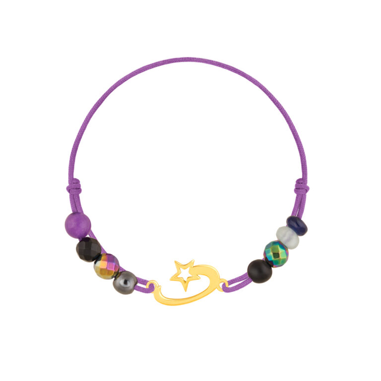 دستبند طلا بافت ستاره دونباله دار