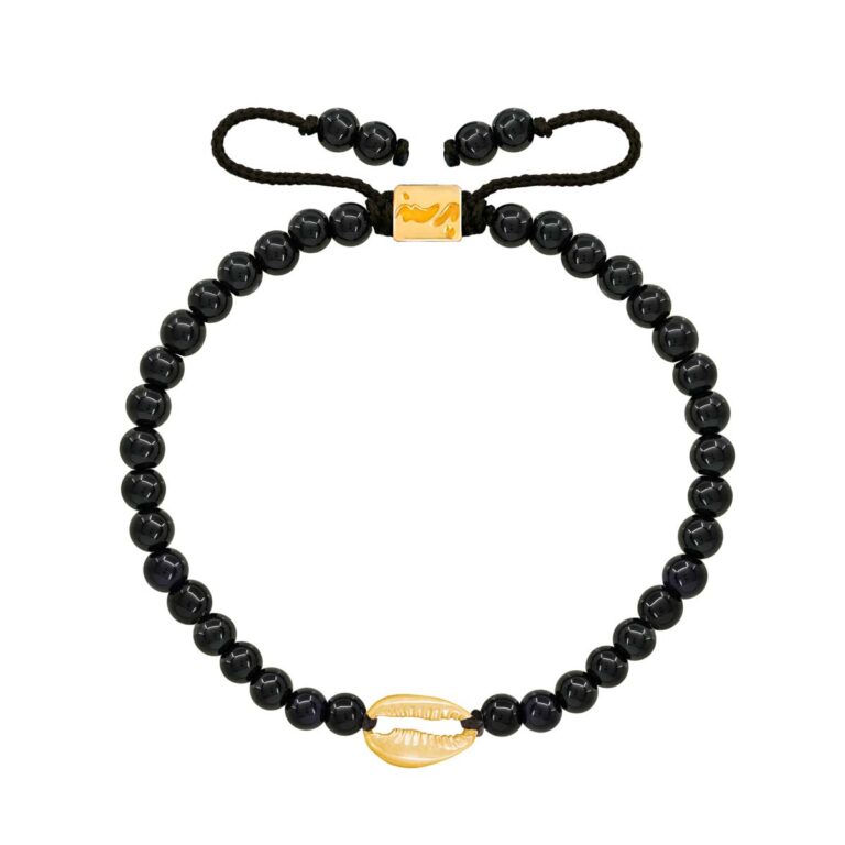 دستبند طلا صدف و اونیکس