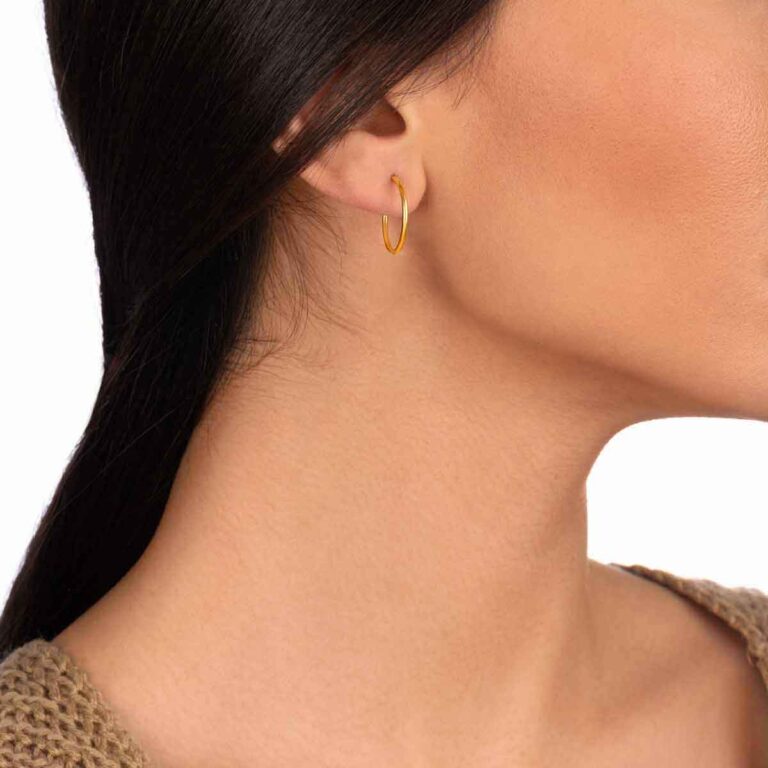 گوشواره طلا تک لنگه ای حلقه