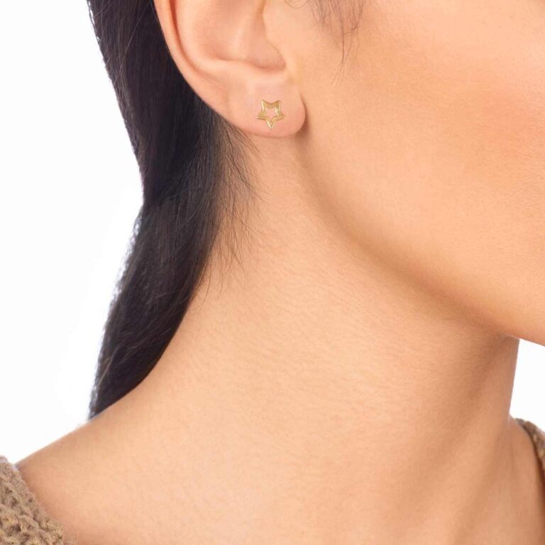 گوشواره طلا ستاره توخالی