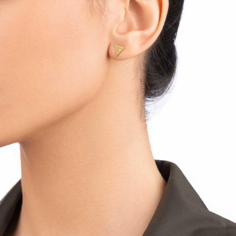 گوشواره طلا مثلث توخالی