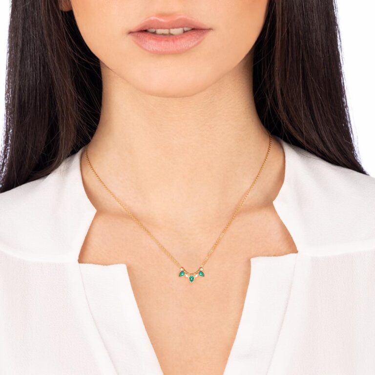 گردنبند طلا مینِلاوا سبز