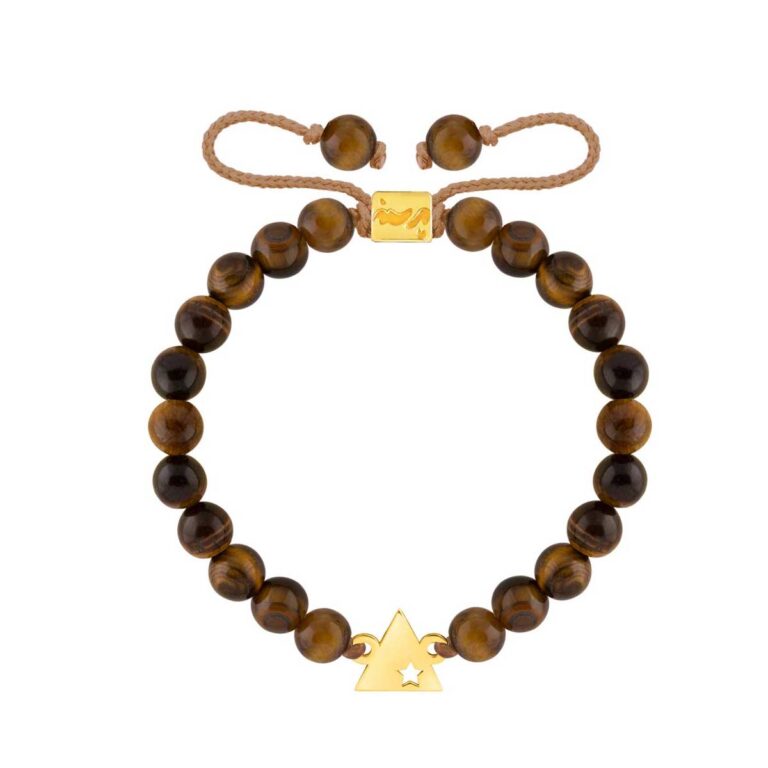 دستبند طلا سنگی مثلث و ستاره