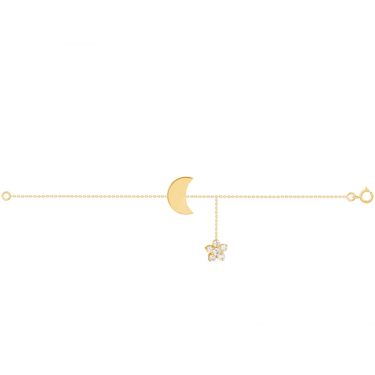 دستبند طلا لونا و گل