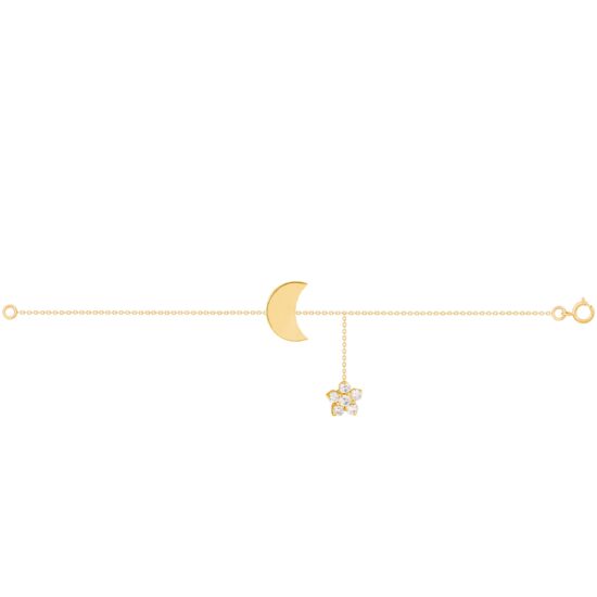 دستبند طلا لونا و گل