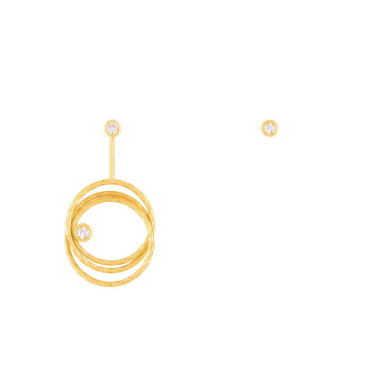 گوشواره طلا سه رینگ لونا