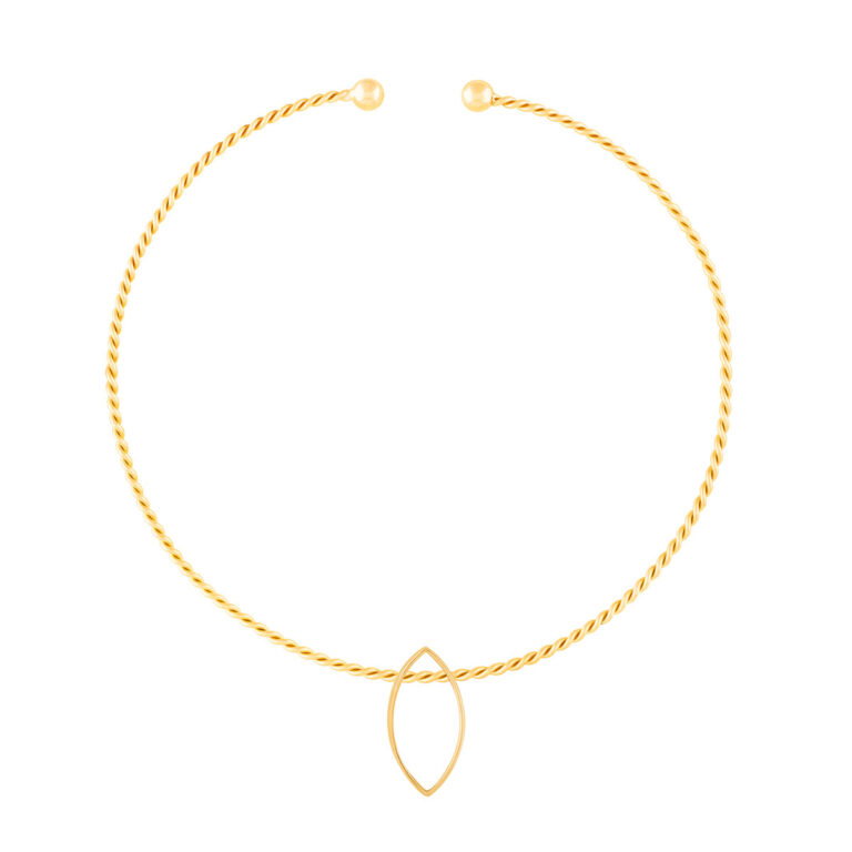 گردنبند طلا چوکر پیچ و لوزی ایشتار