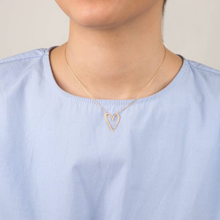 گردنبند طلا قلب توخالی