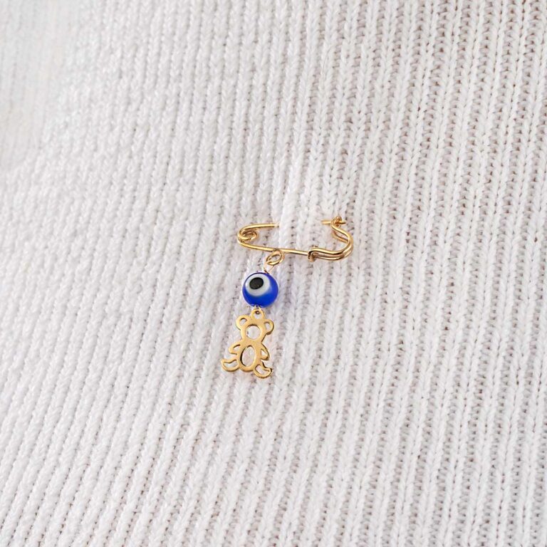 سنجاق سینه طلا بچه گانه خرس توخالی