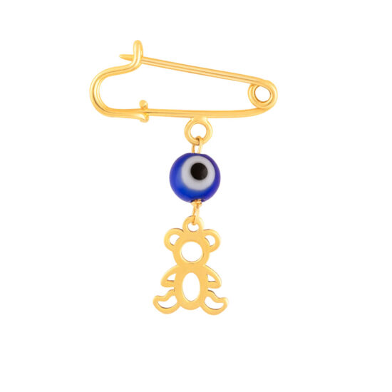 سنجاق سینه طلا بچه گانه خرس توخالی