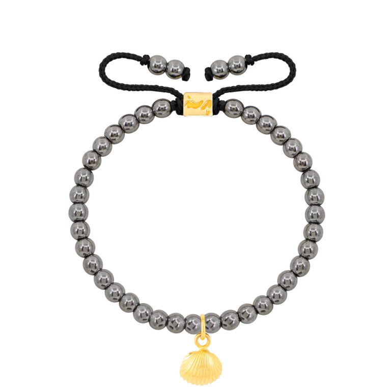 دستبند طلا سنگی آویز صدف