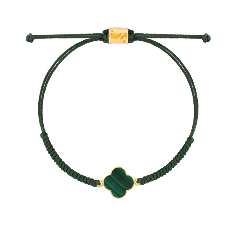 دستبند طلا بافت VanCleef سبز