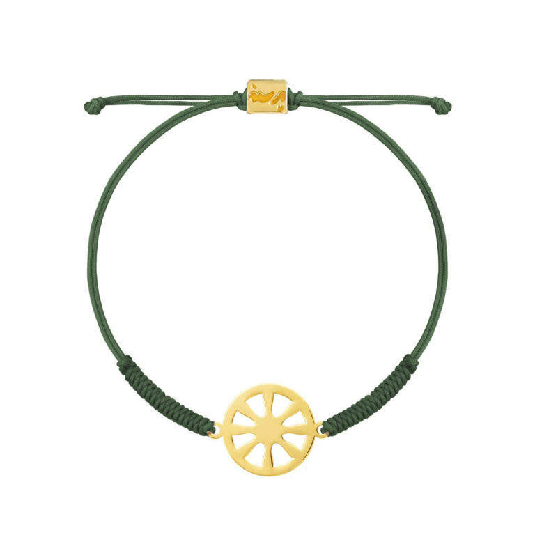 دستبند طلا بافت سبز شمس