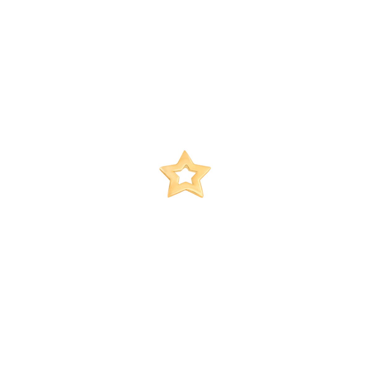 گوشواره طلا تک لنگه ای ستاره توخالی