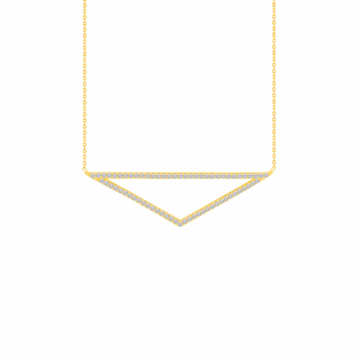 گردنبند طلا مثلث نگین دار