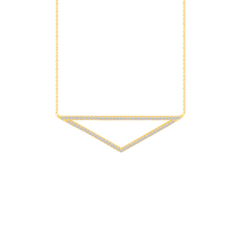 گردنبند طلا مثلث نگین دار