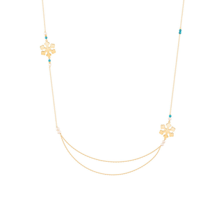 گردنبند طلا دو دانه برف