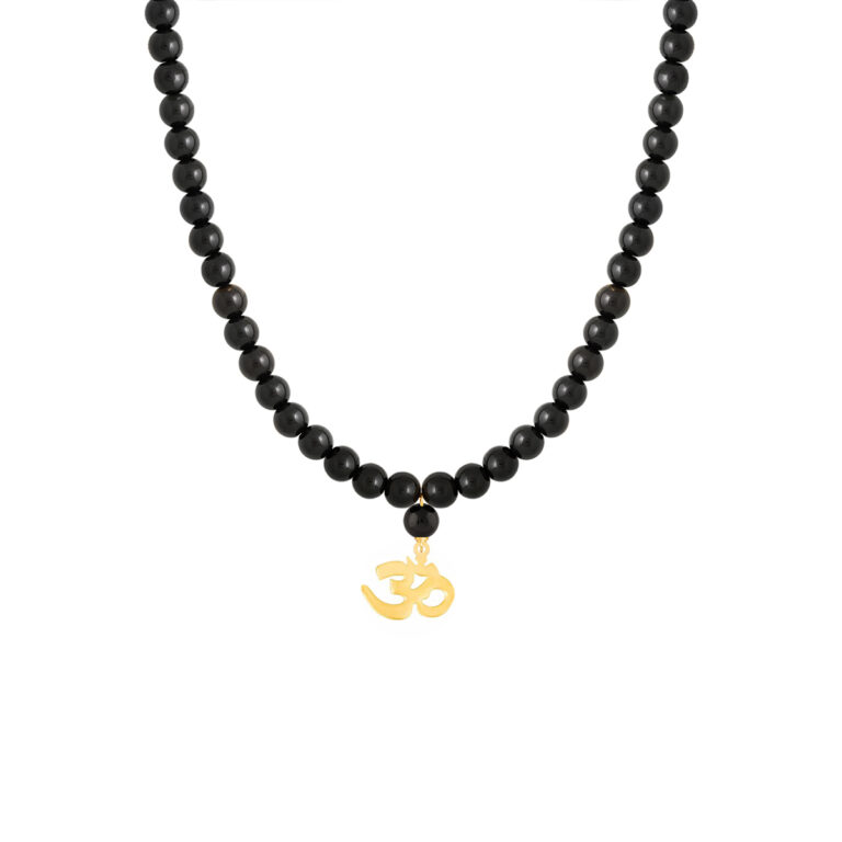 گردنبند طلا سنگی اُم و اونیکس