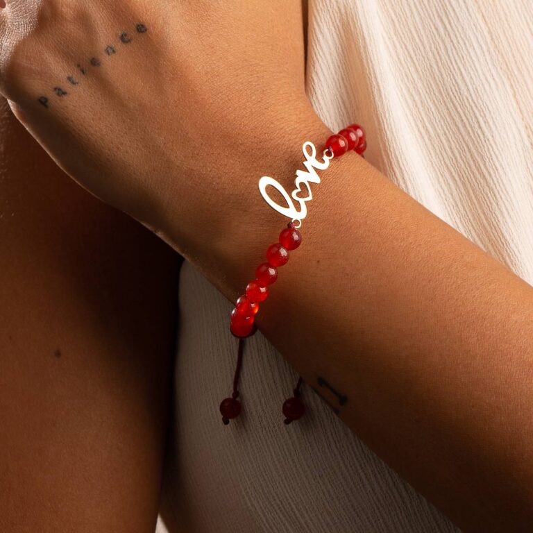 دستبند طلا سنگی Love