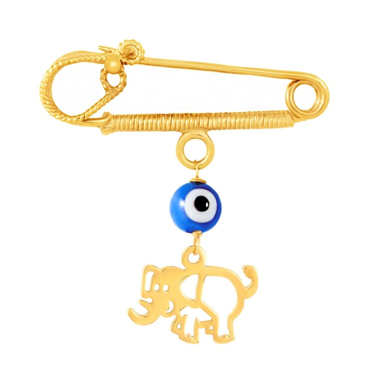 سنجاق سینه طلا بچه گانه فیل و چشم نظر