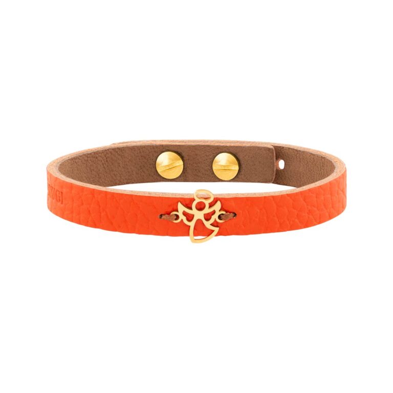 دستبند طلا چرمی فرشته