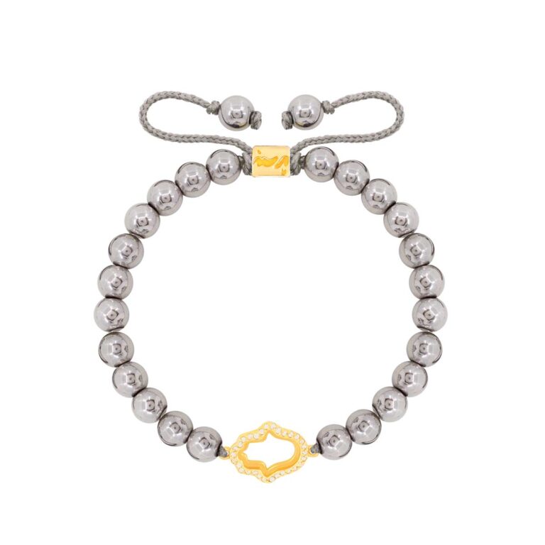 دستبند طلا سنگی دست Hamsa نگین دار