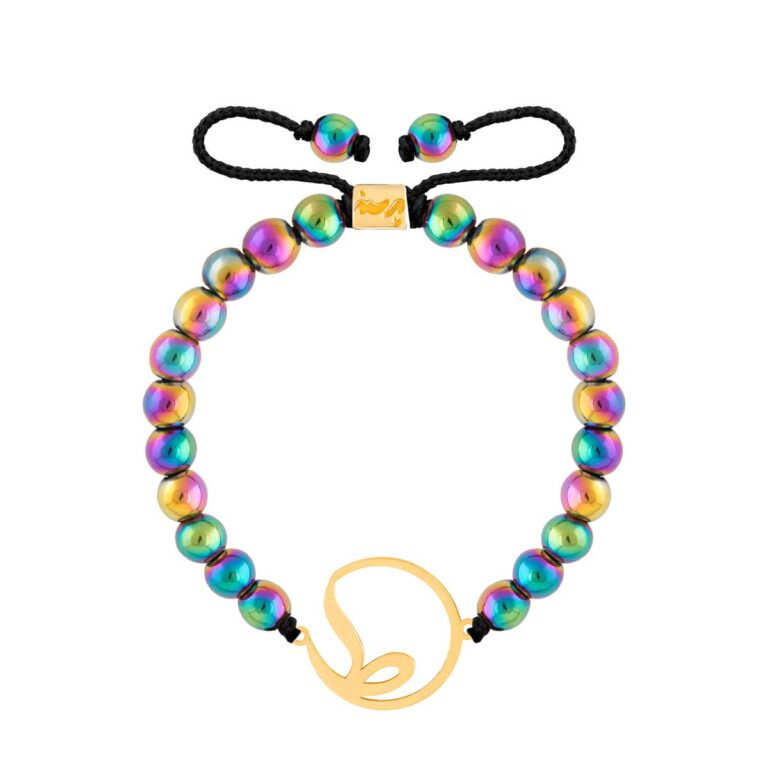 دستبند طلا سنگی حرف ط