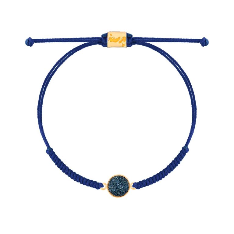 دستبند طلا بافت کوارتز آبی