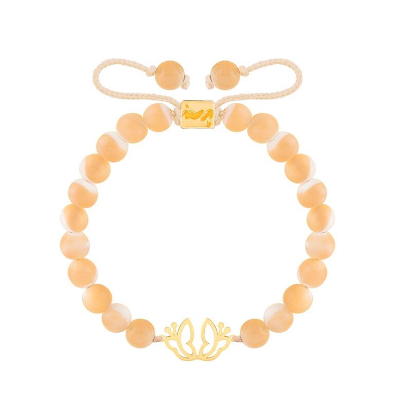 دستبند طلا سنگی دو پروانه