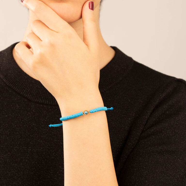 دستبند طلا بافت چشم دایره