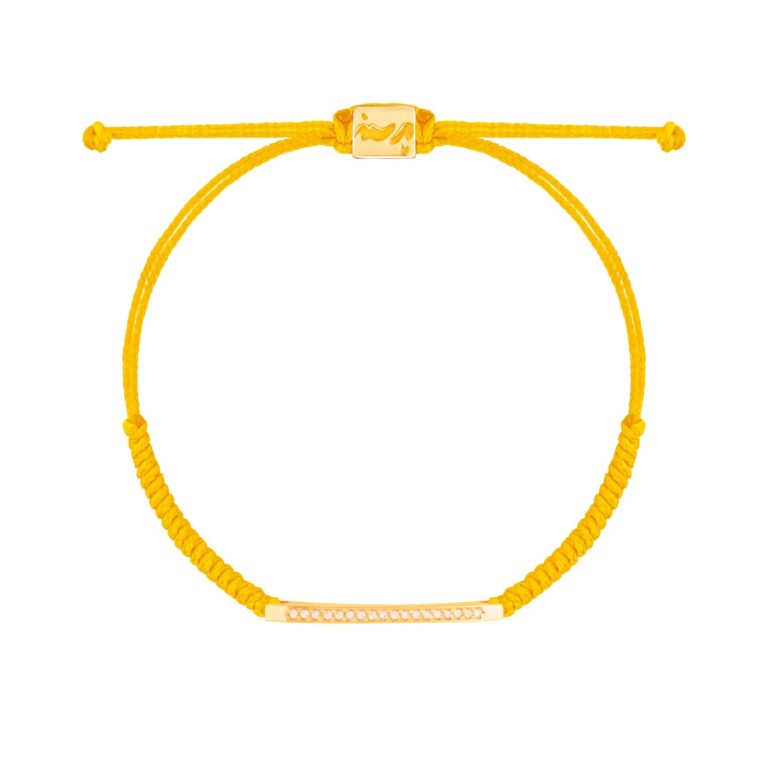 دستبند طلا بافت خط نگین دار