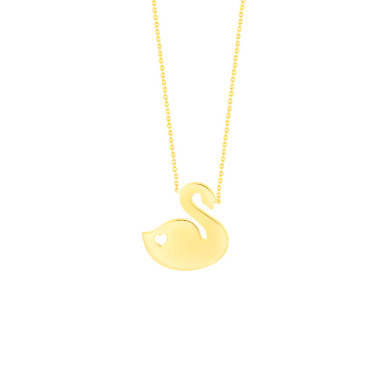 گردنبند طلا قو و قلب