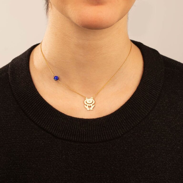 گردنبند طلا بچه گانه قورباغه