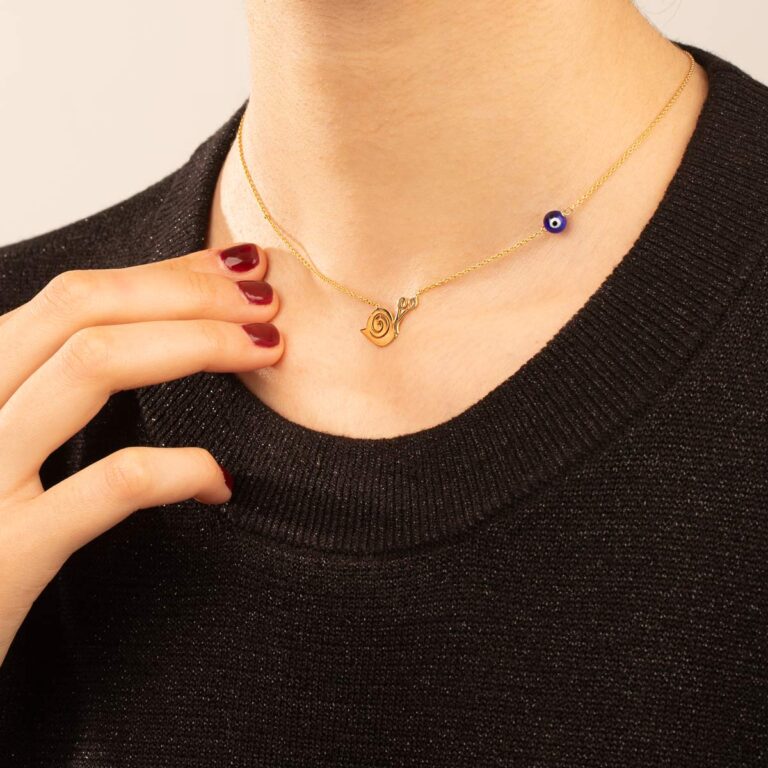 گردنبند طلا بچه گانه حلزون