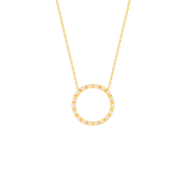 گردنبند طلا دایره دور نگین