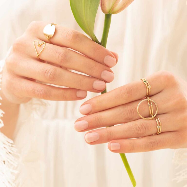 انگشتر طلا تک نگین بنفش لونا - تصویر 3