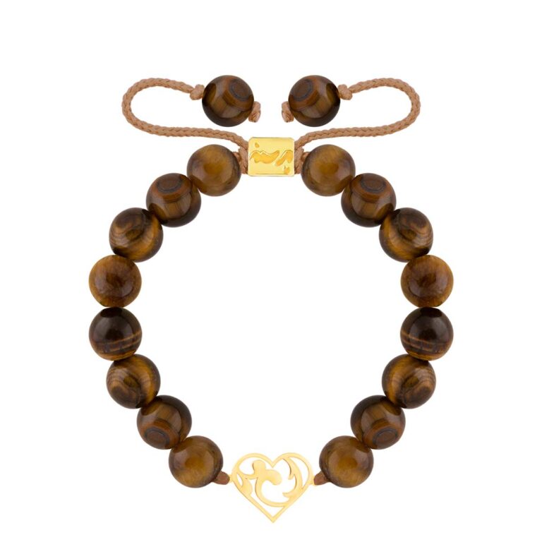 دستبند طلا سنگی قلب اسلیمی