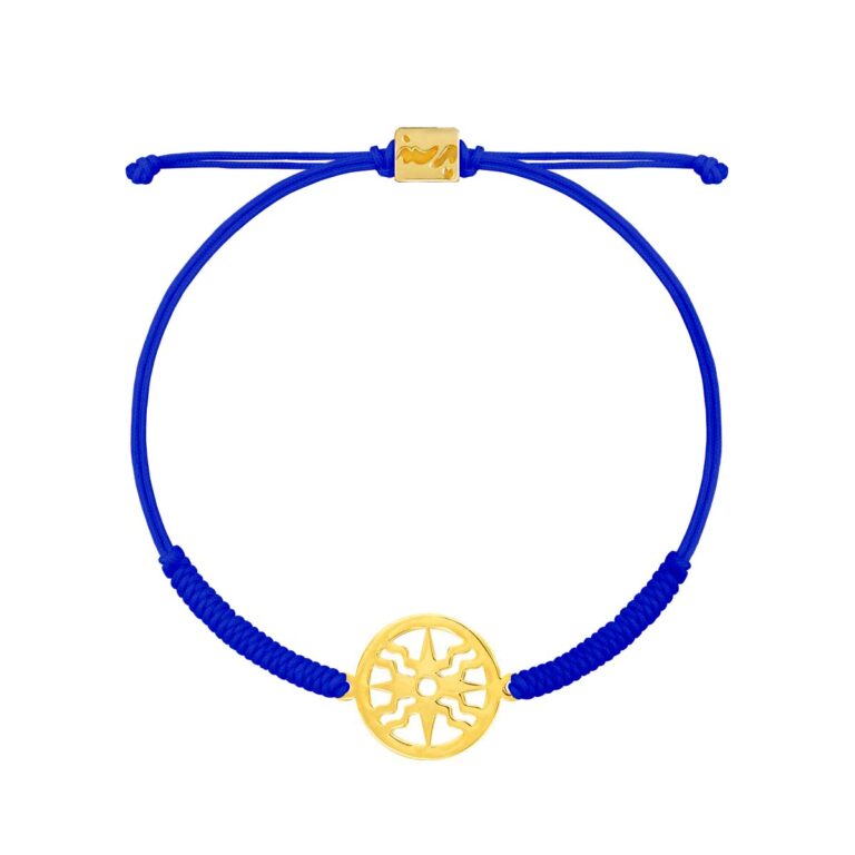 دستبند طلا بافت آبی خورشید